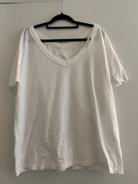 aerie White v neck oversized Tee
